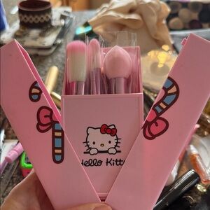 Pink Candy Cane Makeup Brush Set